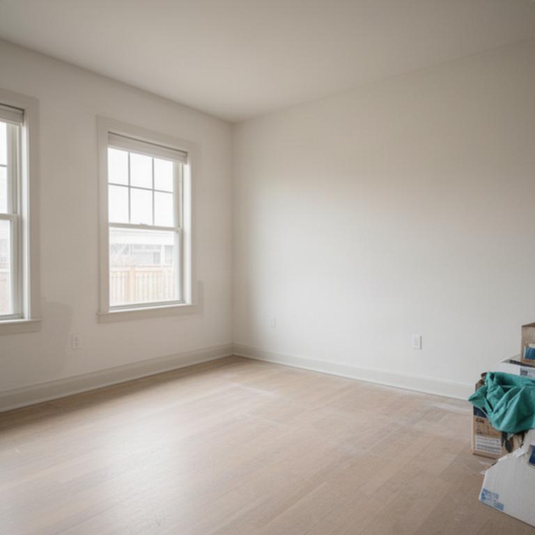 Empty living room in a Bartlesville home prepared for a move-out cleaning